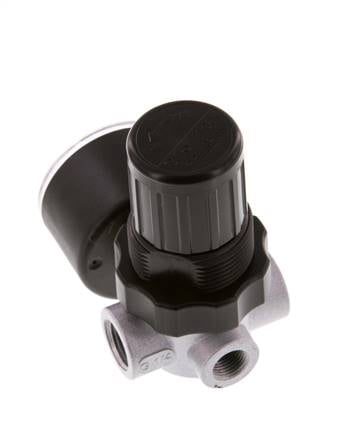Régulateur de pression G1/4'' 450l/min 0.15-7.0bar/2-102psi en fonte de zinc standard 0