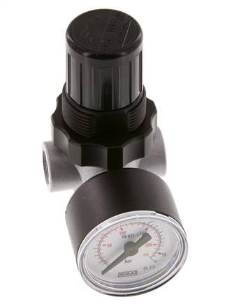 Régulateur de pression G1/4'' 450l/min 0.5-10.0bar/7-145psi en fonte de zinc standard 0