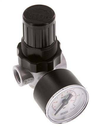 Régulateur de pression G1/4'' 450l/min 0.1-3.5bar/1-51psi en fonte de zinc standard 0