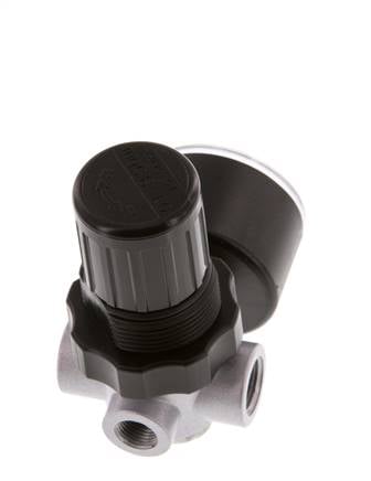 Régulateur de pression G1/4'' 450l/min 0.1-3.5bar/1-51psi en fonte de zinc standard 0