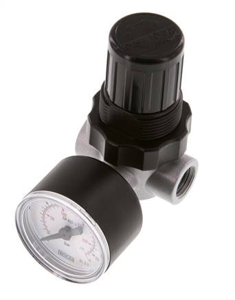 Régulateur de pression G1/4'' 450l/min 0.5-10.0bar/7-145psi en fonte de zinc standard 0