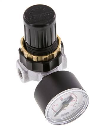 Régulateur de pression G1/4'' 330l/min 0.5-10.0bar/7-145psi en fonte de zinc standard 0