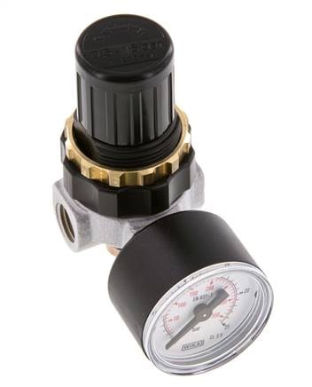 Régulateur de pression G1/4'' 330l/min 0.5-16.0bar/7-232psi en fonte de zinc standard 0