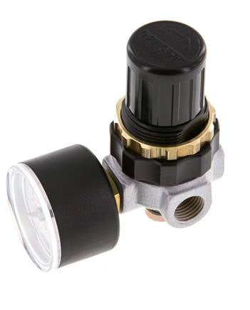 Régulateur de pression G1/4'' 330l/min 0.5-6.0bar/7-87psi en fonte de zinc standard 0