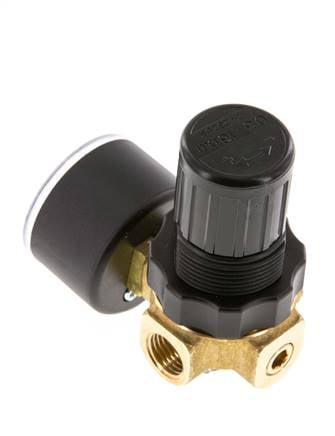 Régulateur de pression G1/4'' 330l/min 0.5-16.0bar/7-232psi Air Eau Laiton Standard 0