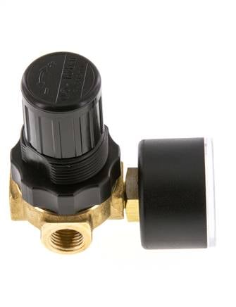 Régulateur de pression G1/4'' 330l/min 0.5-16.0bar/7-232psi Air Eau Laiton Standard 0