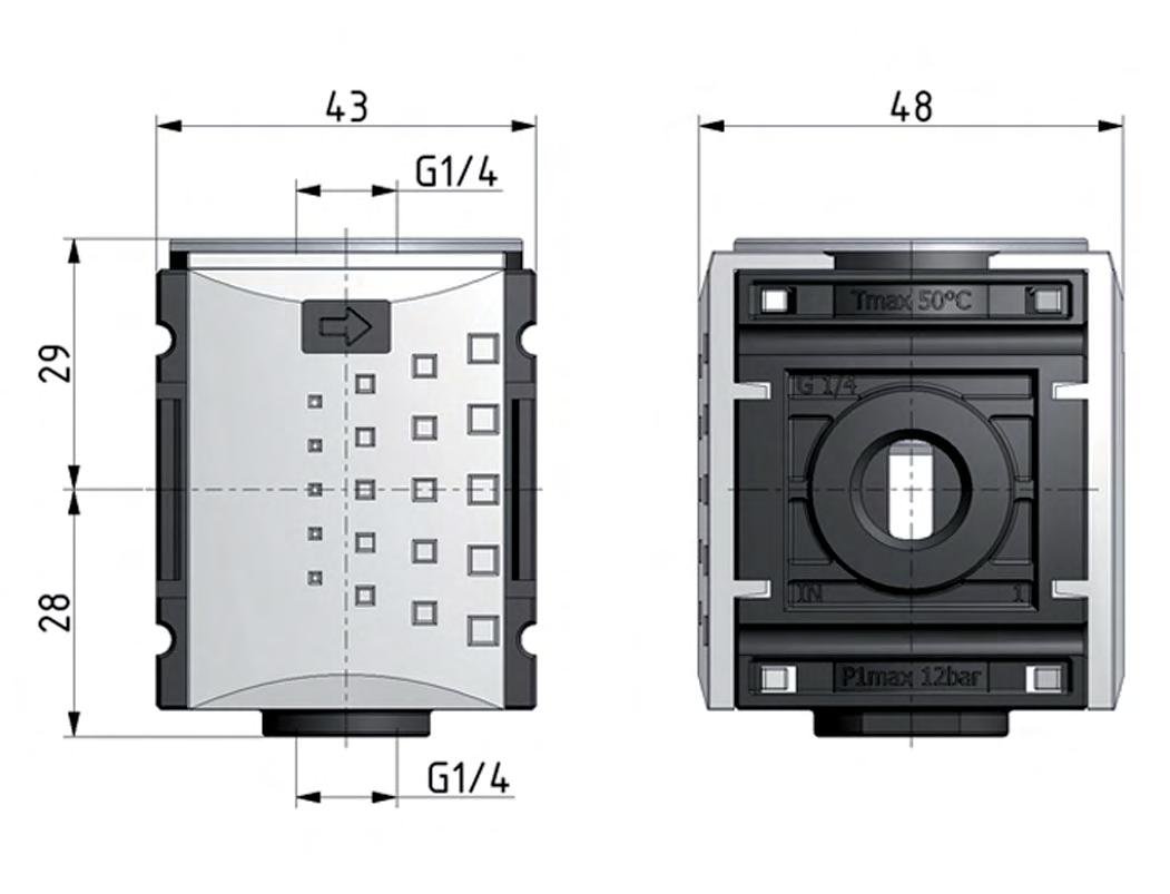 Distributeur G1/4 2700 l/min avec interrupteur de pression Futura 0