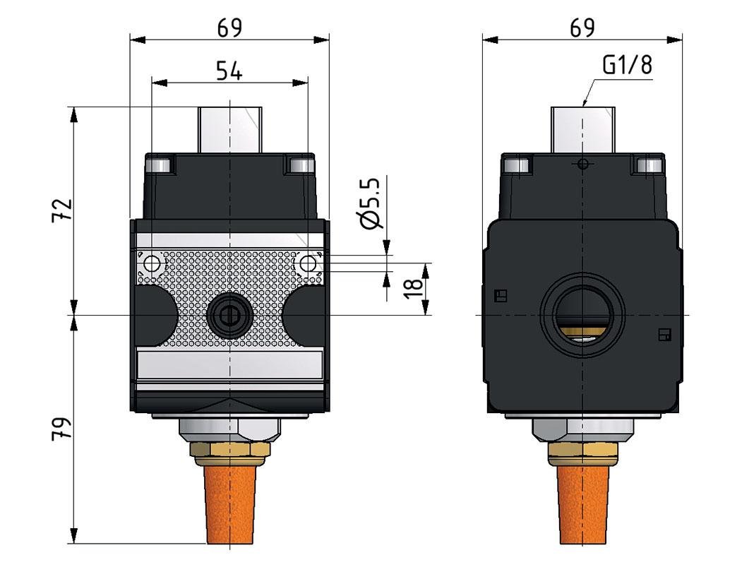 Vanne 3/2 G1/2 actionnée pneumatiquement 4000 l/min Multifix 2