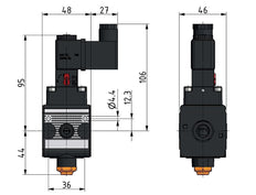 Vanne 3/2 G1/4 115VAC 900 l/min Multifix 1