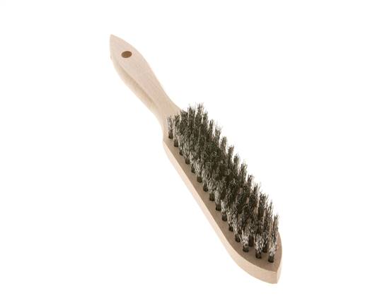 Brosse métallique manuelle à 5 rangées de fils en acier inoxydable ondulés