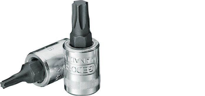 Insert de douille rouge 1/4" Gedore pour vis Torx internes TX40