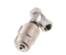 G1'' PTFE 16bar NO Vanne à siège incline Acier inoxydable/laiton AL2