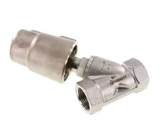 G1'' PTFE 16bar NO Vanne à siège incline Acier inoxydable/laiton AL2