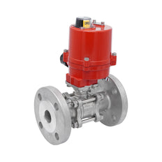DN20 PN40 Vanne à Bille 2 Voies à Brides, 3 Pièces, en Acier Inoxydable avec Actionneur Électrique 100-240 V AC
