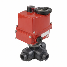 G1-1/2'' alésage en T Vanne à bille électrique modulante PVC 3 voies 24 V AC/DC