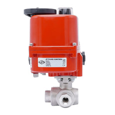 Rp 3/8'' Vanne à Bille 3 Voies T-Port en Acier Inoxydable avec Actionneur Électrique Modulant 24 V AC/DC