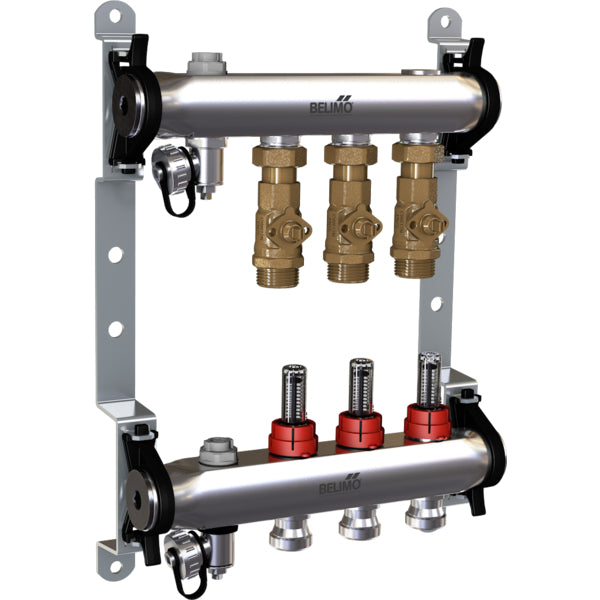 Manifold Belimo 3 X Vannes De Zone 100-240VAC 75s 2/3-Point 1Nm IP40 Borne EM-ECQ-03F/CQ230A-T