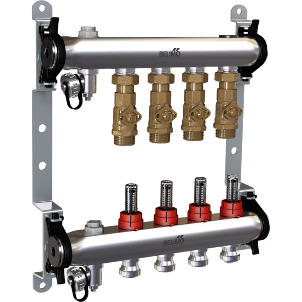 Manifold Belimo 4 X Vannes De Zone 100-240VAC 75s 2/3-Point 1Nm IP40 Borne EM-ECQ-04F/CQ230A-T