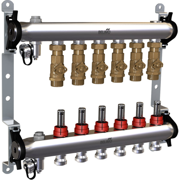Manifold Belimo 6 X Vannes De Zone 24VAC/DC 75s 2-10V 1Nm IP40 Borne EM-ECQ-06F/CQ24A-SR-T