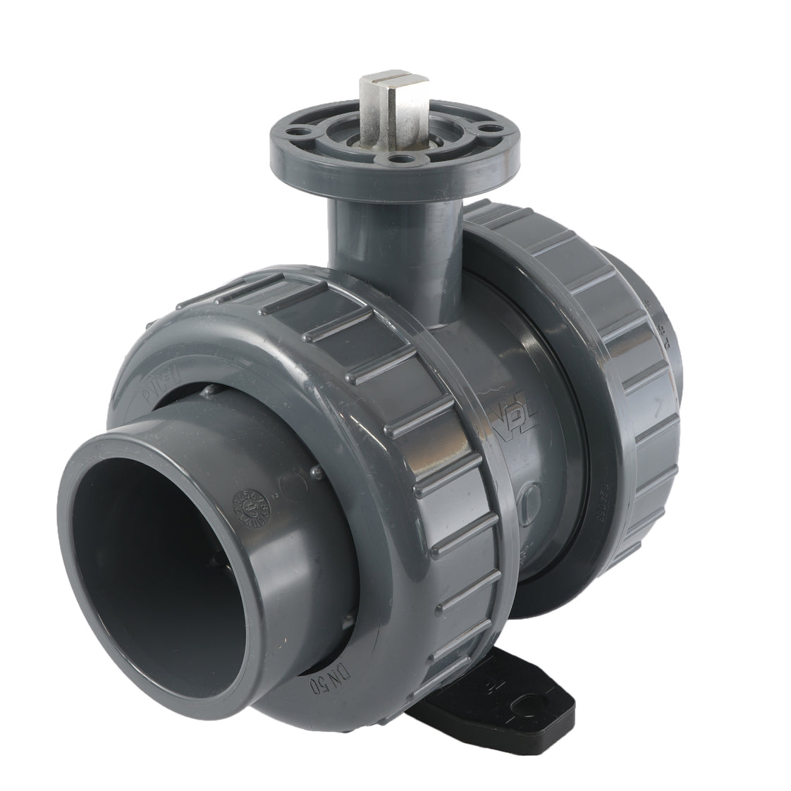 63mm Vanne À Boule PVC 2 Voies ISO-Top Socket - 614 - VDL