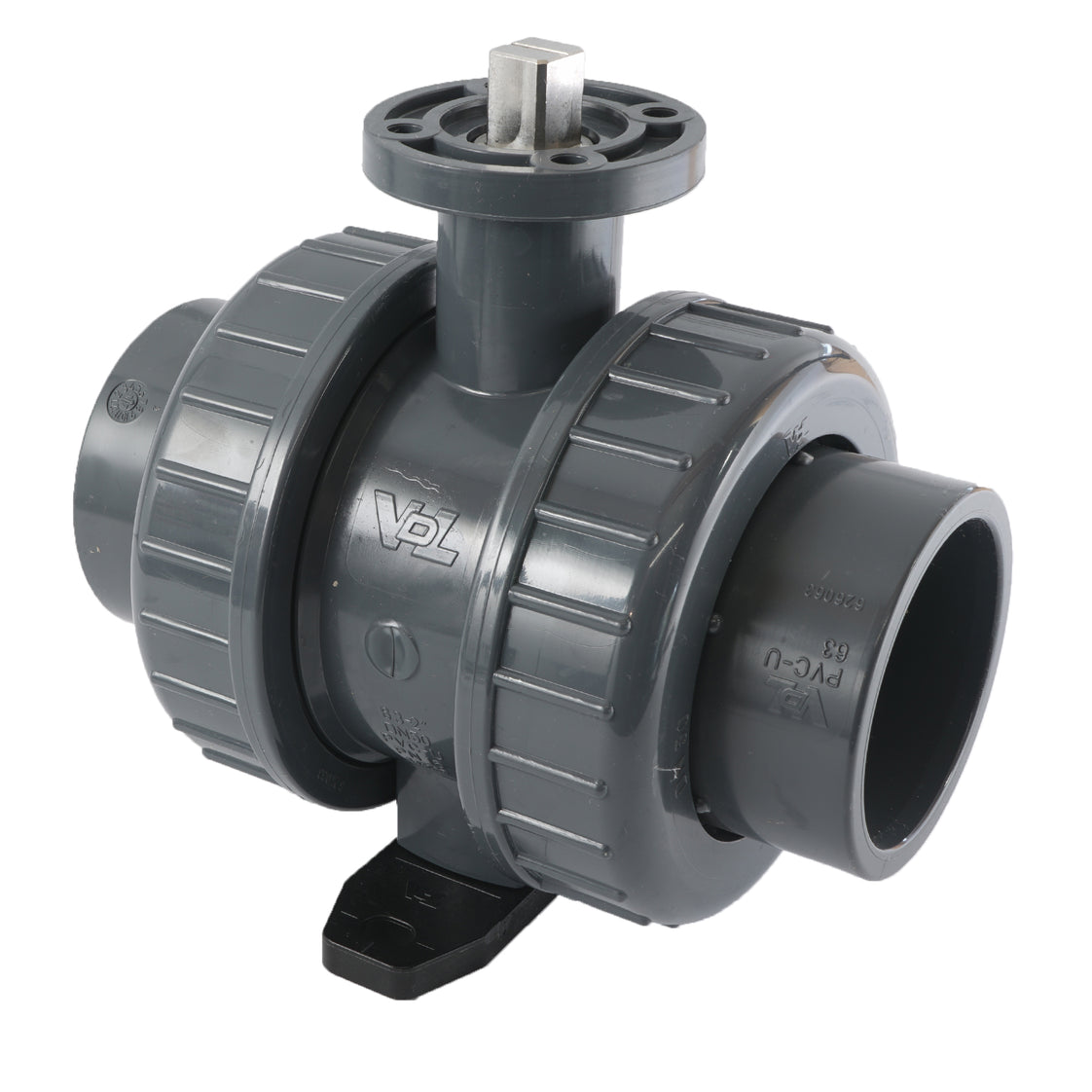 63mm Vanne À Boule PVC 2 Voies ISO-Top Socket - 614 - VDL