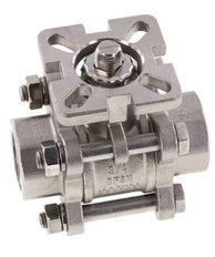 Vanne à boisseau spherique G3/4'' à 2 voies en acier inoxydable, 3 pièces à passage integral ISO-Top - BL2SA3