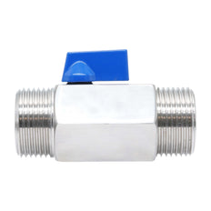 G 1/2'' M/M Vanne À Bille Mini 2 Voies Acier Inoxydable 69 Bar PTFE - TamesonPRO 1113-012-M