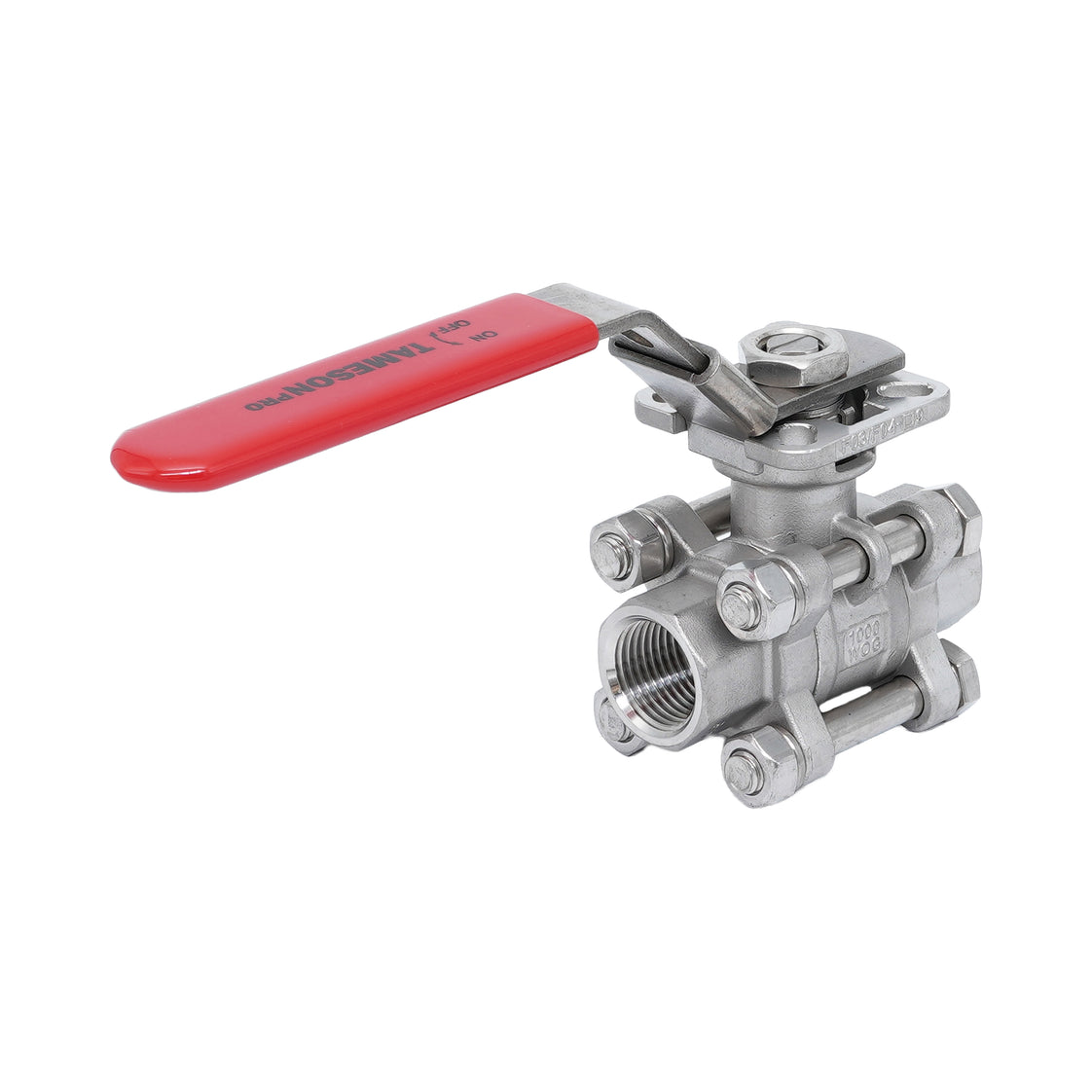 Rp 1/2'' Vanne à bille 2 voies 3 pièces en acier inoxydable 69 bar RTFE ISO-Top F03/F04 - TamesonPRO 1121-012