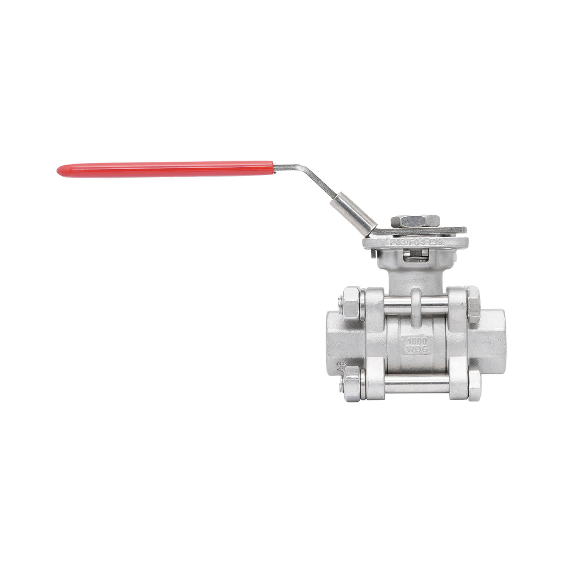 Rp 1/4'' Vanne à bille 2 voies 3 pièces en acier inoxydable 69 bar RTFE ISO-Top F03/F04 - TamesonPRO 1121-014