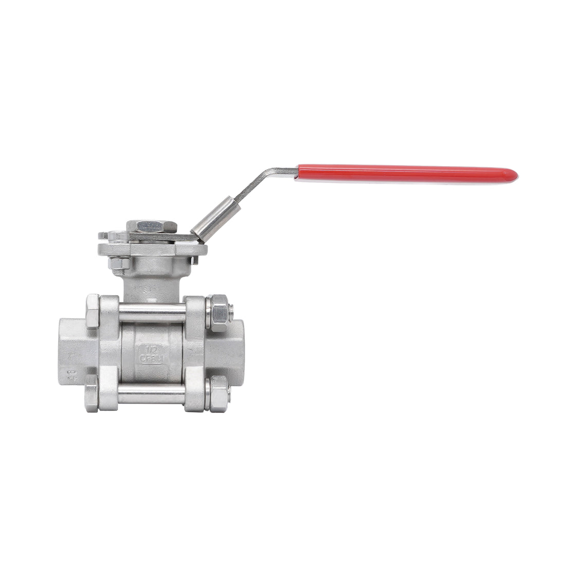 Rp 1/4'' Vanne à bille 2 voies 3 pièces en acier inoxydable 69 bar RTFE ISO-Top F03/F04 - TamesonPRO 1121-014