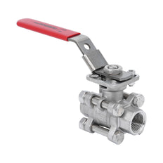 Rp 3/8'' Vanne à bille 2 voies 3 pièces en acier inoxydable 69 bar RTFE ISO-Top F03/F04 - TamesonPRO 1121-038