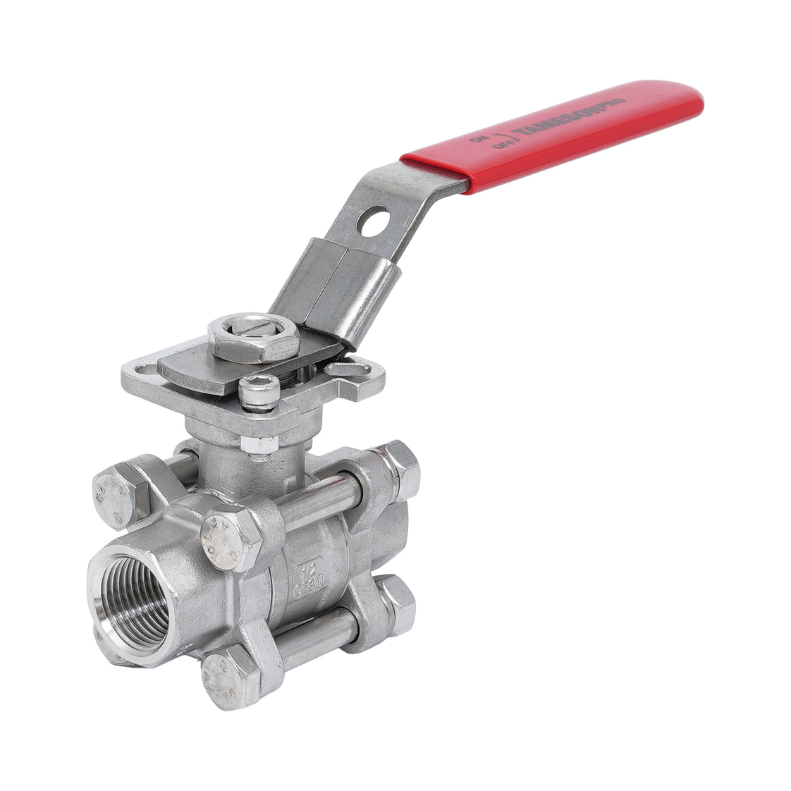 Rp 1/2'' Vanne à bille 2 voies 3 pièces en acier inoxydable 69 bar RTFE ISO-Top F03/F04 - TamesonPRO 1121-012