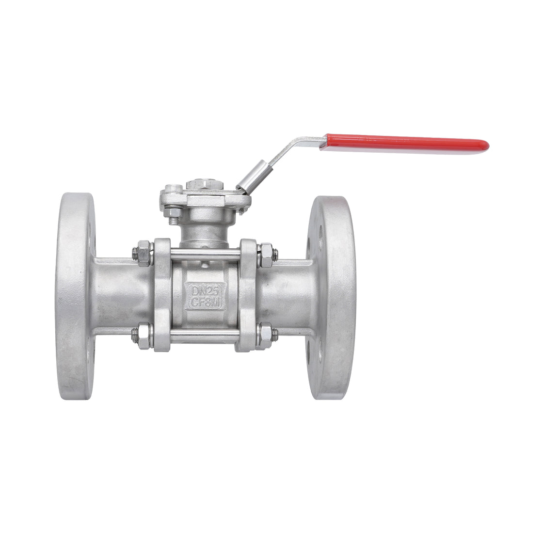 DN20 PN40 Vanne À Bille Flanquée En Acier Inoxydable À 3 Pièces 2 Voies PTFE ISO-Top F03/F04 - TamesonPRO 1124-020