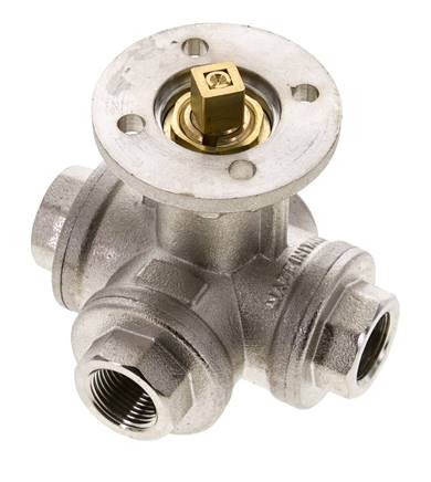 Robinet à boisseau spherique à 3 voies en L G3/8'' en laiton ISO-Top 40bar - BL3BAL