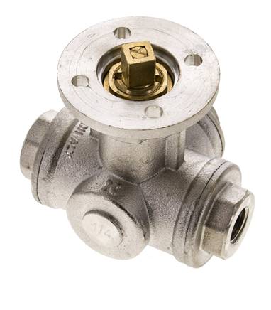 Robinet à boisseau spherique 3 voies en T G1/4'' en laiton ISO-Top 40bar - BL3BAT
