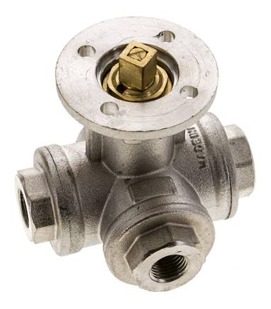 Robinet à boisseau spherique 3 voies en T G1/4'' en laiton ISO-Top 40bar - BL3BAT