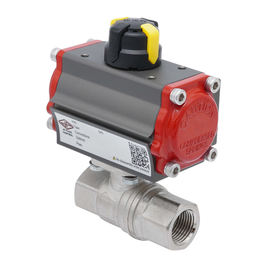Vanne À Bille Pneumatique G1 1/4'' Laiton Ouverture Par Ressort