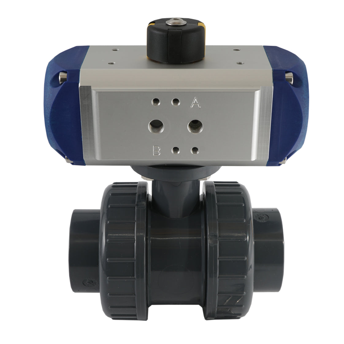 Robinet à boisseau sphérique pneumatique à double effet en PVC de 50 mm à 2 voies - VDL