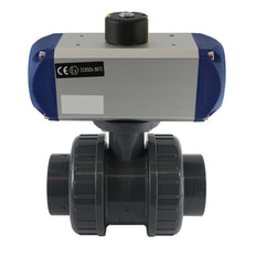 Robinet à boisseau sphérique pneumatique à double effet en PVC de 50 mm à 2 voies - VDL