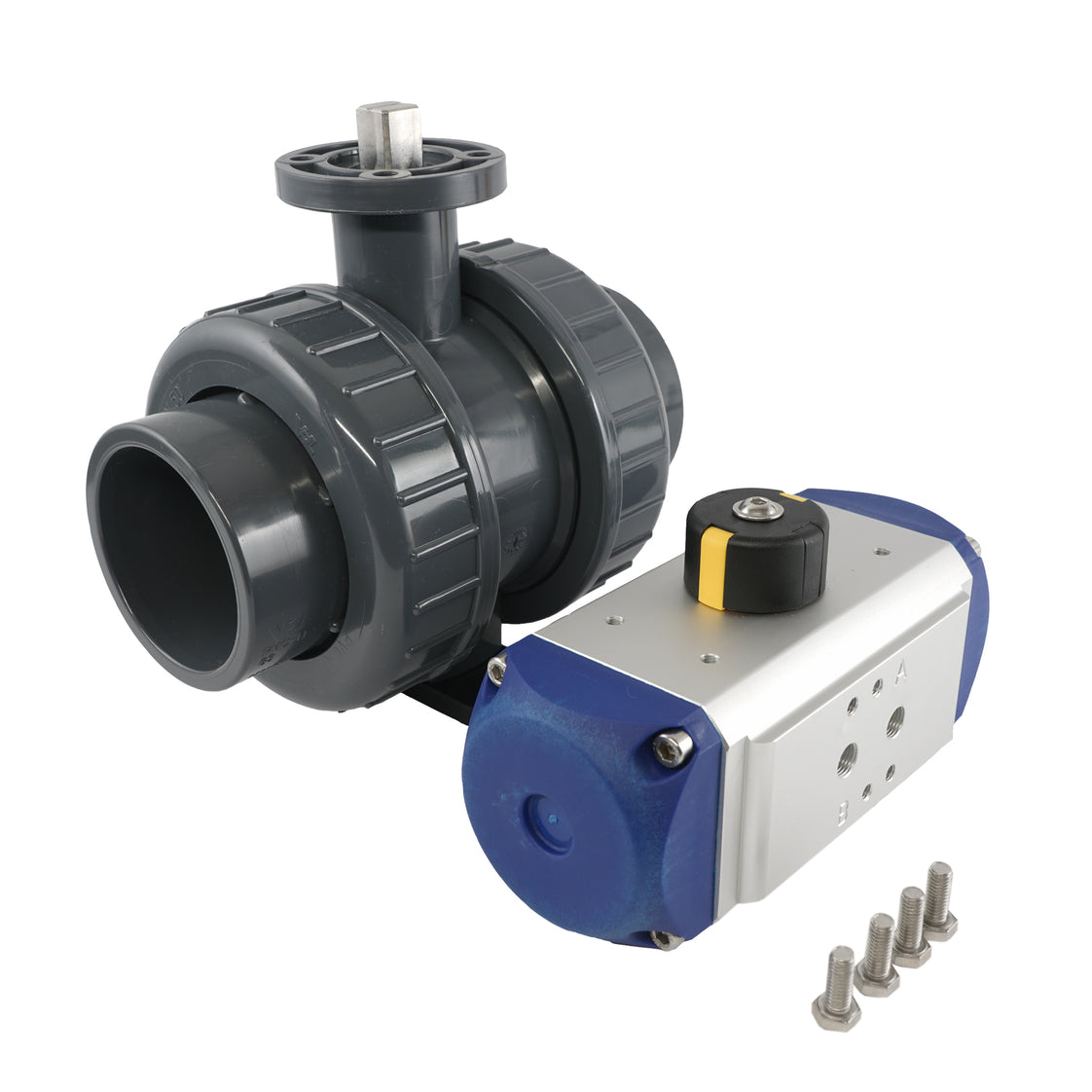 63mm Vanne À Boule Pneumatique En PVC À 2 Voies Ressort Ouvert - VDL
