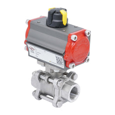 Vanne À Bille Pneumatique G1'' Acier Inoxydable Ouverture Par Ressort