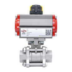 Vanne À Bille Pneumatique G1'' Acier Inoxydable Ouverture Par Ressort