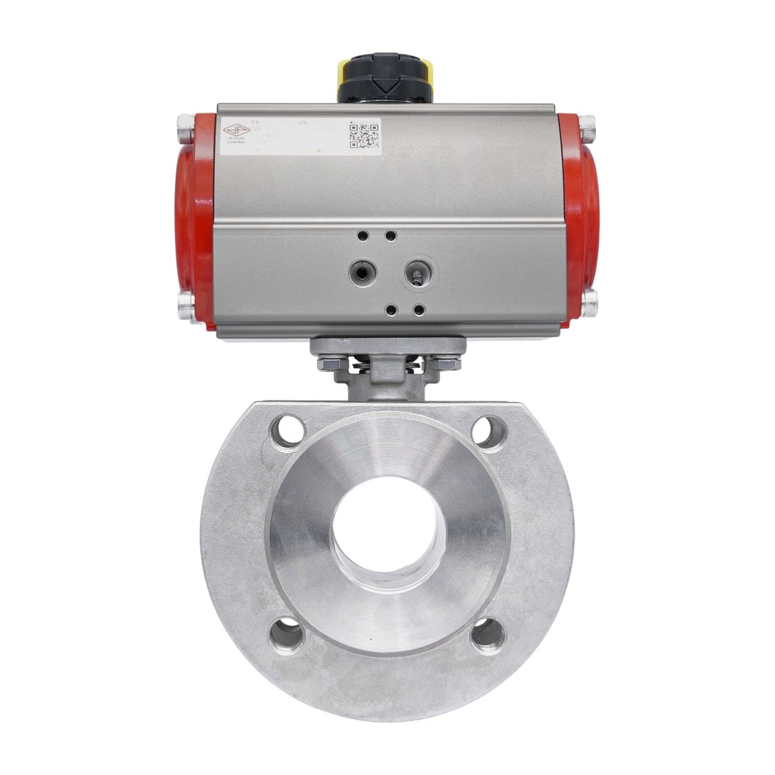 DN15 PN40 Vanne à Bille 2 Voies à Brides, 1 Pièce, en Acier Inoxydable avec Actionneur Pneumatique Double Effet