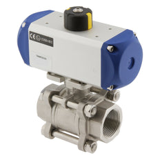 Valve à bille pneumatique G1-1/4'' 2 voies en acier inoxydable fermée par ressort - BL2SA3