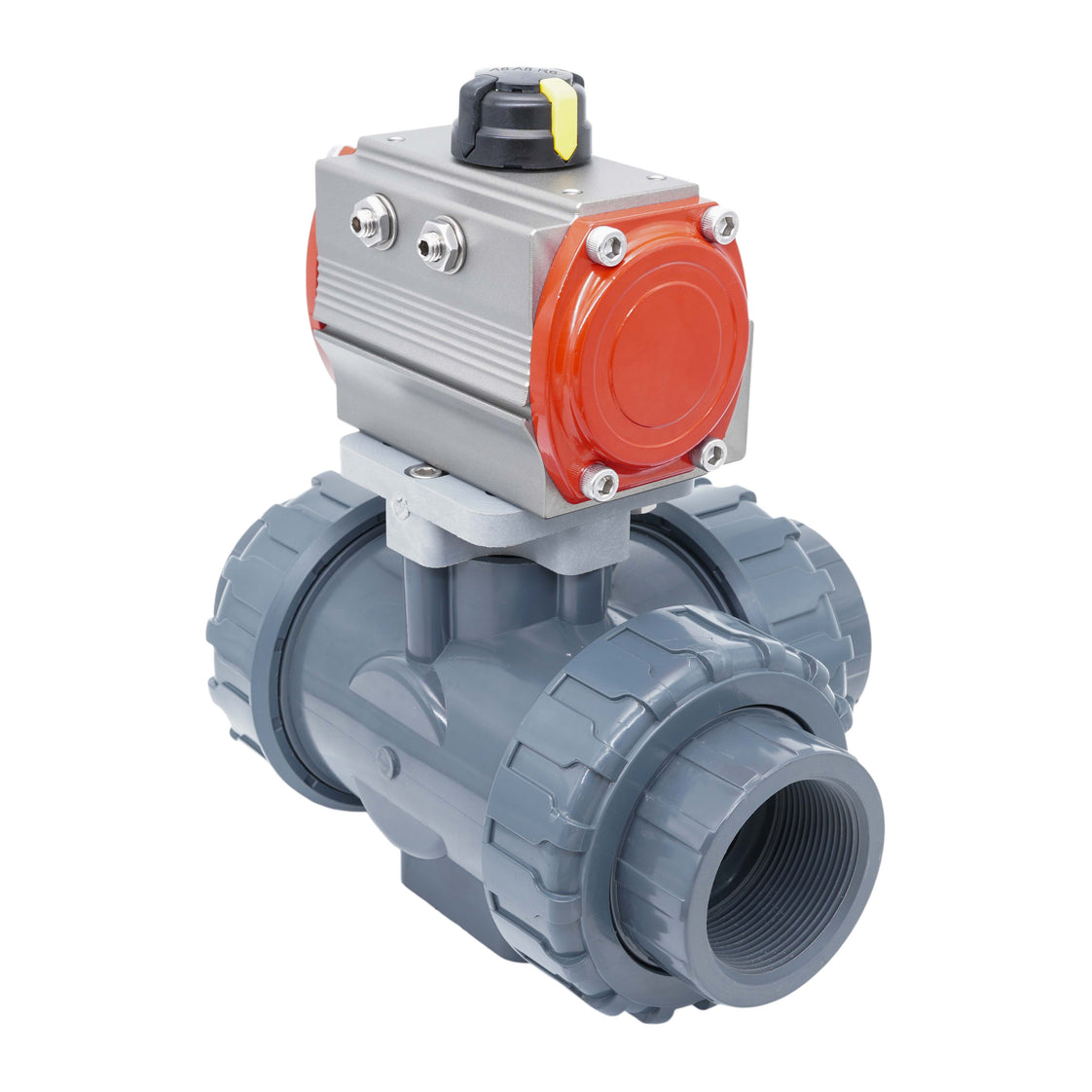 Vanne À Bille Pneumatique 63 mm Perçage En T PVC Double Effet