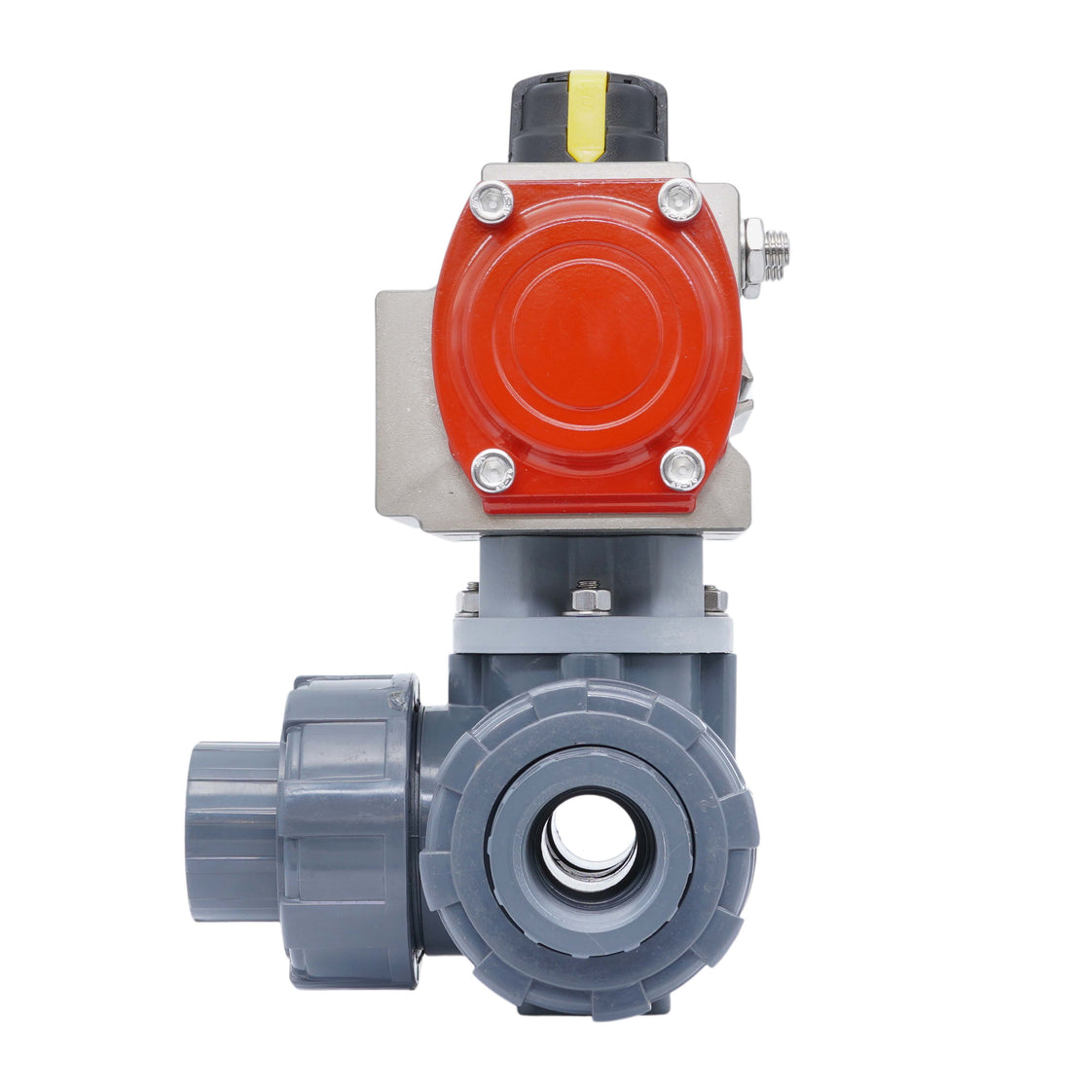 G1-1/4'' Vanne A Bille PVC pneumatique 3 Voies Perçage En L a fermeture par ressort