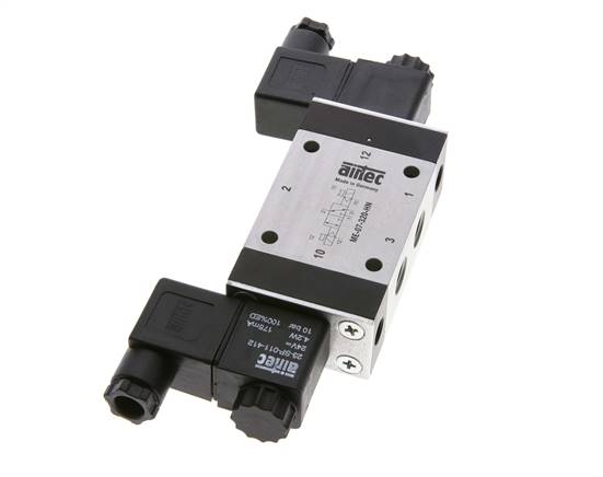 electrovanne bistable 3/2 G1/4'' (G1/8'') Pilote externe 12V DC 0-10bar/0-140psi Airtec