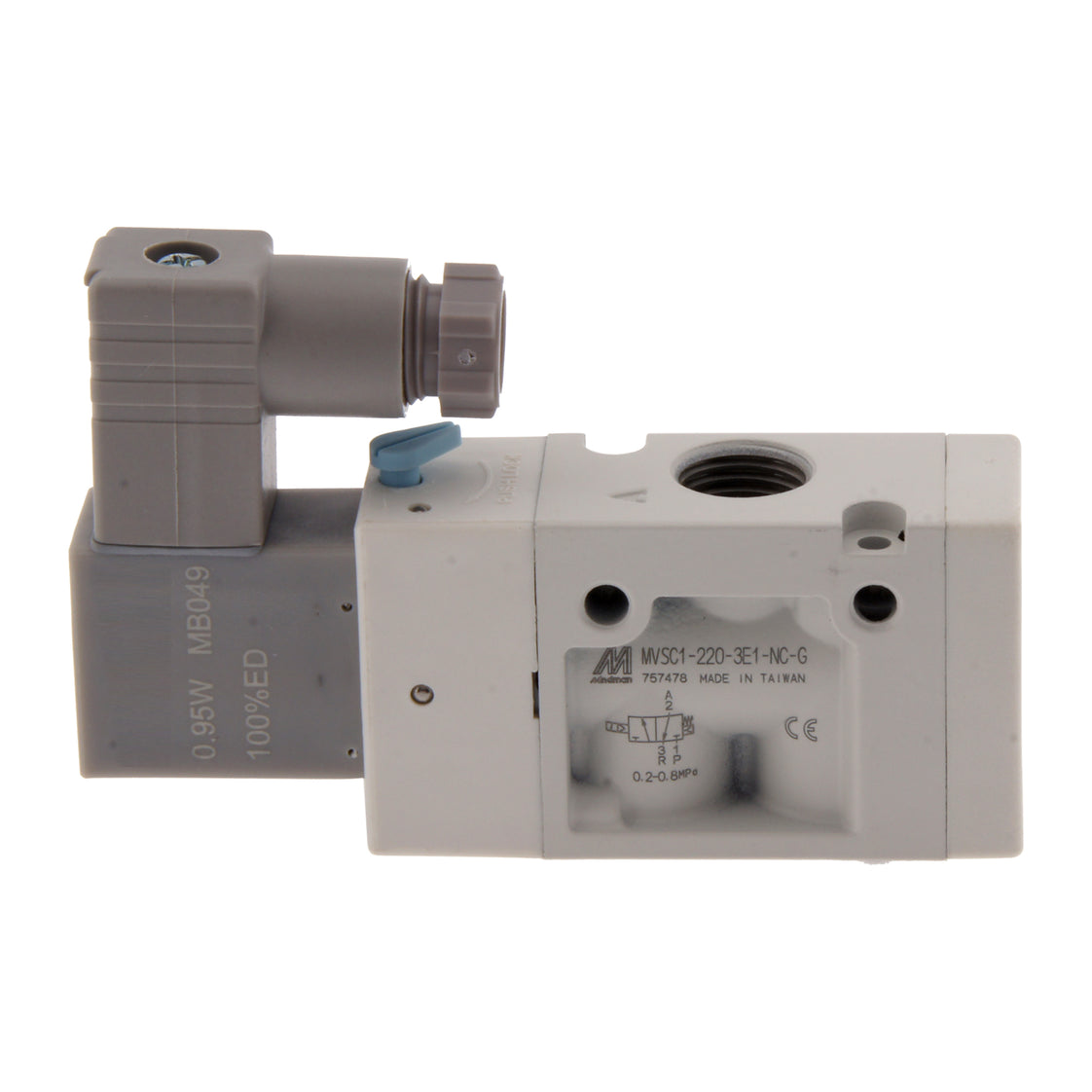 NPT 1/4'' 24V DC 3/2-Way NC Électrovanne 2-8bar MVSC1