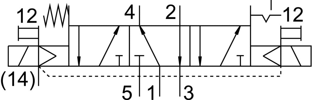 Festo 5/3 Air Pressurisé/Échappé Électrovanne Taille 18mm ISO 15407-2 370l/min - 8040110
