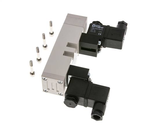 5/3 ISO 5599-1 Electrovanne de centre de pression 12V DC 2-10bar/28-140psi YPC